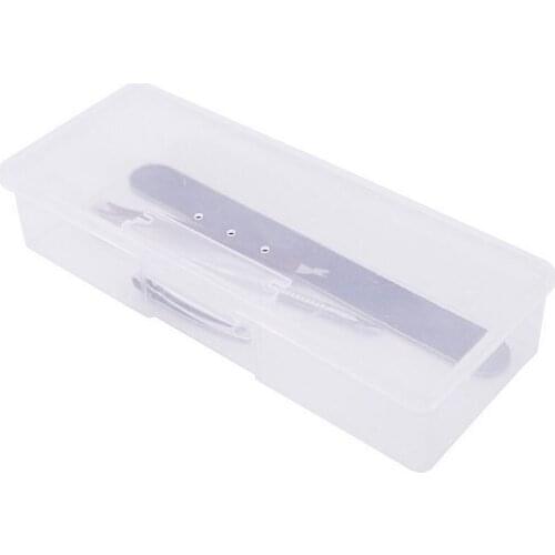 Nail Polish Holder Plastic Nail Supplies Storage Box Rectangle Nail Brushes Tools Case(White)