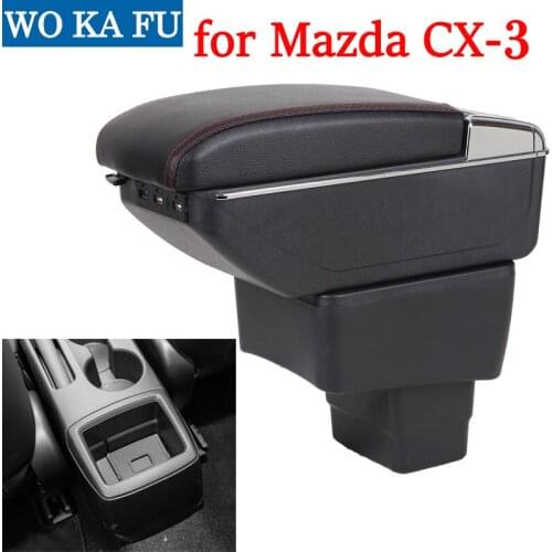 For Mazda cx-3 armrest box central Store content box with cup holder ashtray Can rise with USB accessory