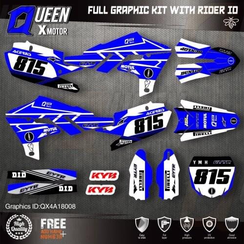 QUEEN X MOTOR Custom Team Graphics Backgrounds Decals 3M Stickers Kit For YAMAHA 2019-2021 YZ250F 2018-2021 YZ450F 008