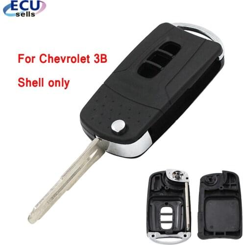 Flip Folding Remote Key Shell Case For Chevrolet Captiva 3 Buttons + Uncut blade