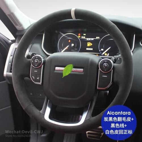 Real Alcantara steering wheel cover for Land Rover range rover Defender evoque discovery 5 4 R-DYNAMIC Freelan car accessories