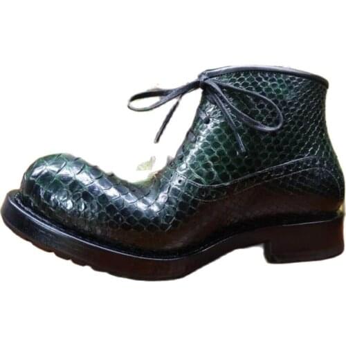 Sipriks Luxury Brand Brandmore Colors Real Snakeskin Ankle Boots Mens Cowboy Boots Italian Goodyear Welted Shoes Martin Boot 45