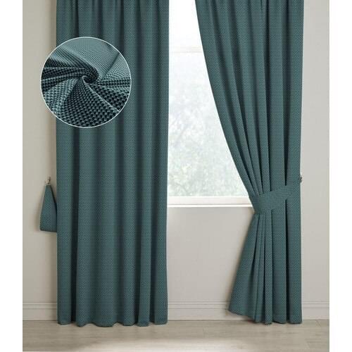 BYT WOVEN MESH TEXTURED LUXURY BACKDROP CURTAIN PİLESİZ SINGLE WING DARK BLUE 222