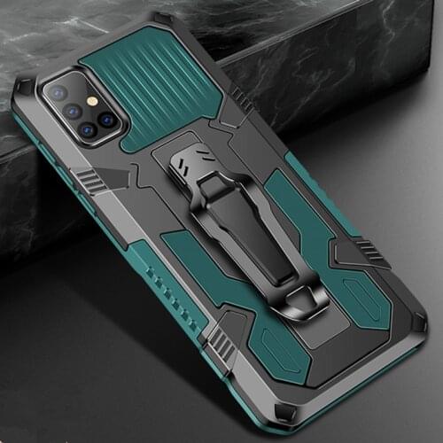 Luxury Shockproof Case For Samsung Galaxy A51 A71 A50 A70 5G Note 20 Ultra S20 Plus EF Phone Armor Stand Holder Belt Clip Covers