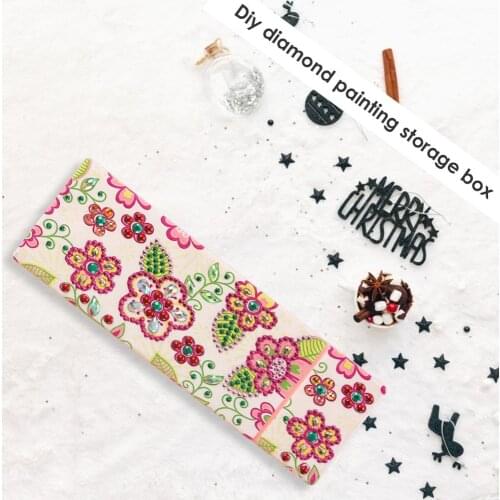 DIY Special Shaped Diamond Painting Child 2 Grid Stationery Box Pencil Box Rhinestone Diamond Embroidery Storage Box Gift