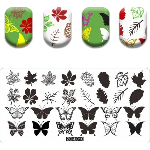 Nail Art Stamping Maple Leaves Style DIY Image Nail Stamping Plates Manicure Stencil Set For Nail Stamping