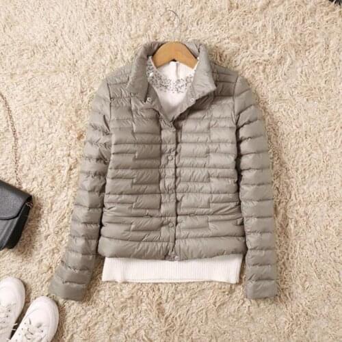 Ultra Light Down Jacket Women Winter Short Slim Thin Single-breasted Duck Down Coat Fashion Women Puffer Jacket