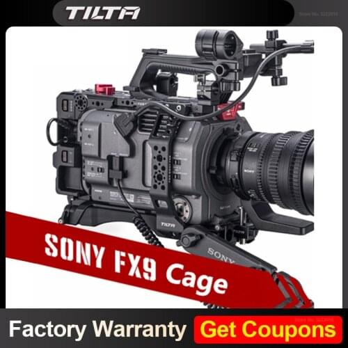 Instock TILTA Camera Cage for SONY PXW-FX9 DSLR Camera full cage PXW FX9 Rig with base plate power ES-T18-V