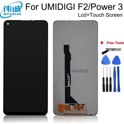 For UMIDIGI POWER 3 LCD Display+Touch Screen Digitizer 100% Original Tested LCD Screen Glass Panel For UMI POWER 3 F2 LCD Sensor