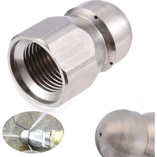 1/2''F Pressure Nozzle Washer Drain Sewer Dredge Cleaning Pipe Nozzle Jetter Stainless Steel 5 Jet Rotary Nozzles
