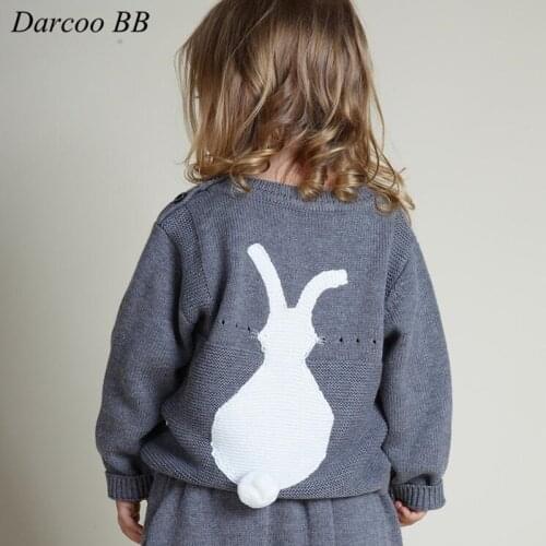 100% Cotton Baby Girls Sweater Winter Casual Children Knit Rabbit Kids Babies Boys Sweaters Clothing