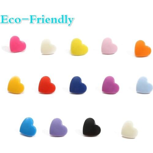25sets Heart Shaped T5 Plastic Snap Button Fastener Press Buttons For Baby Clothes Clips Buttons Garment Accessories