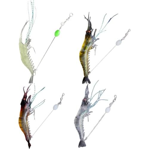 3x Shrimp Lures Bait Fishing Simulation Shrimp Saltwater Hook