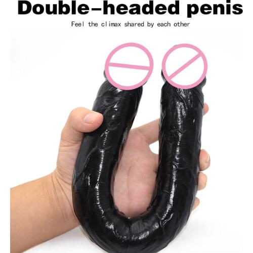 43CM high quality long thick double headed penis dildo soft realistic silicone anal dildo life size sex toys for woman Lesbian
