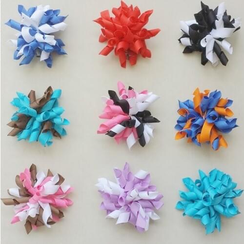 50pcs lovely 2.5" baby korker curlers ribbon hair bows clips corker ribbon hair bow clip ties hair bobbles Accessories PD004