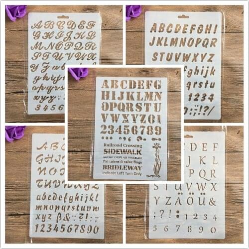 A4 letter and number Stencils Painting Coloring Embossing Scrapbook Album Decorative Template stencil reusable