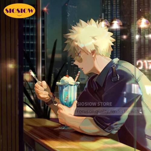 5D DIY Diamond Painting Art My Hero Academia Full Square Japanese Anime Role Bakugou Pictures Embroidery Cross Craft Wall Decor