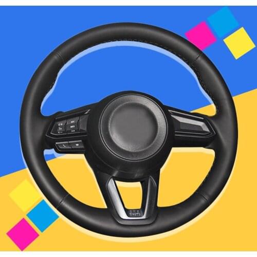 Auto Braid On The Steering Wheel Cover for Mazda 3 Axela Mazda 6 Atenza CX-3 2018-2019 CX-5 2017-2019 CX-9 for Toyota Yaris Car
