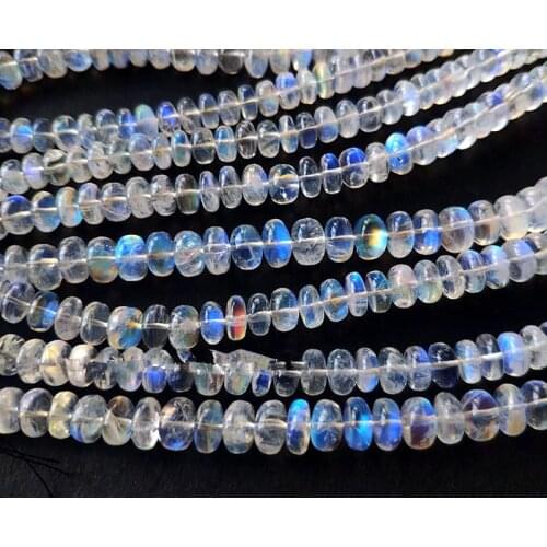 AAAA LOOSE BEADS Moonstone smooth roundel 4-6mm Wholesale for DIY jewelry necklace 38cm