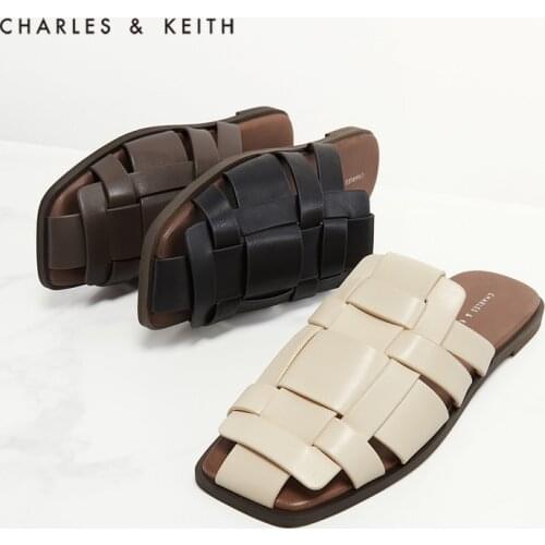 CHARLES＆KEITHNew Arrival for Summer 2021 CK1-70380858 Ladies woven flat sandals