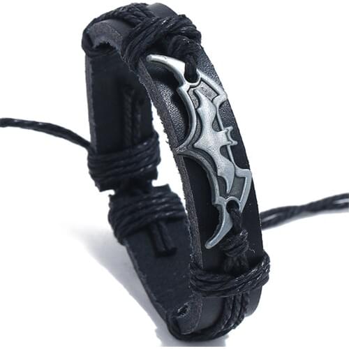 Black Animal Ethnic Ethnic Handmade Charm Brown Bronze Leather Men Genuine Leather Bracelets Women Fashion Bangle male Jewelry