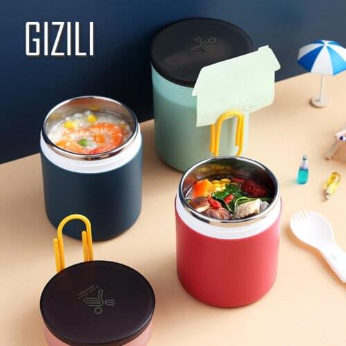 Stainless Steel Insulated Lunch Box Soup Cup with Spoon School Picnic Bento Box Children Food Container Thermos Dropshipping