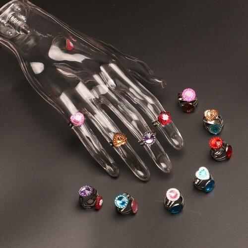 10pcs/Set Random Love Heart Flower Rings Kids Cute Sweet Jewelry Accessories Princess Girls Child Christmas Gifts Finger Ring