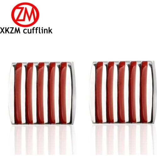 Hot Fashion Men Cufflinks Male Men French Shirt Cuff Links Silvery Red stripe Cufflink Cuff Button mens Jewelry Party gift