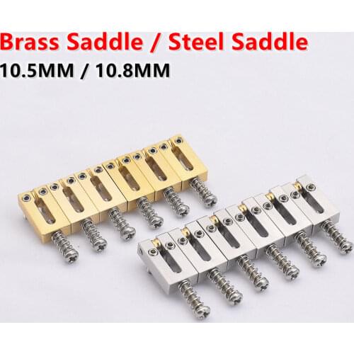 1 Set ( 6/7/8 Pieces ) Electric Guitar Bridge Brass Saddle 10.5MM/10.8MM For ST Electric Guitar Parts KR(Origin)