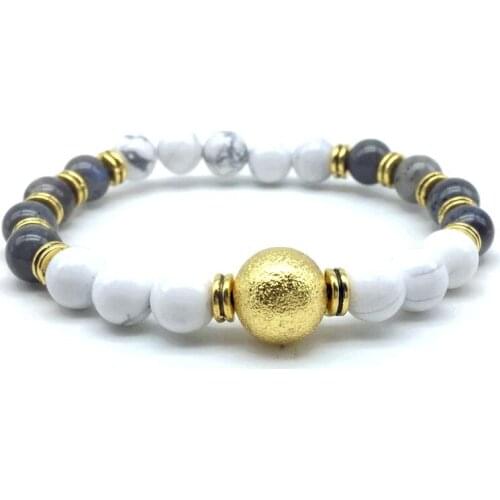 Men Bracelet Natural Stone 8 mm Round Bead Rose Quartzs Carnelian Labradonite Good Quality Women Bracelets