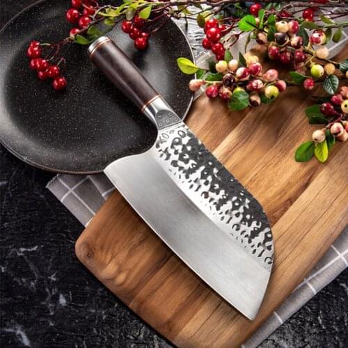 Butcher Knife stainless 5CR15MOV Steel Chop Chinese Cleaver Kitchen Knife Chef Cooking Tools with Wooden handle