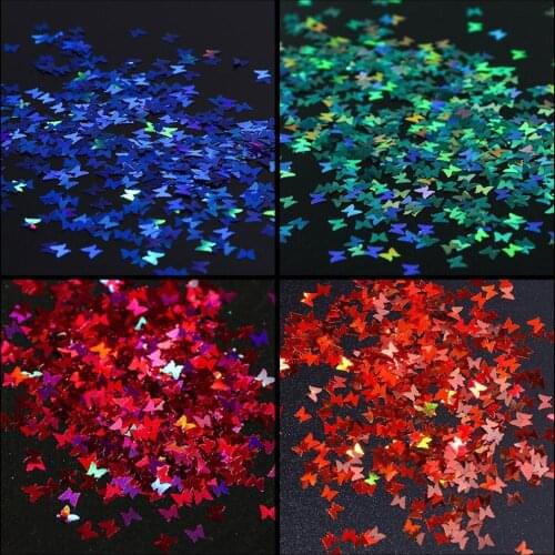 DIY Nail Sequins Iridescent Butterfly Flakes Manicure Nails Art Decals