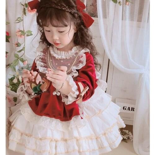 Baby Girl Dress Kids Clothes Girls Ball Gown Lolita Dress Evening Vintage Dresses Teens Velvet Birthday Party Princess Dress