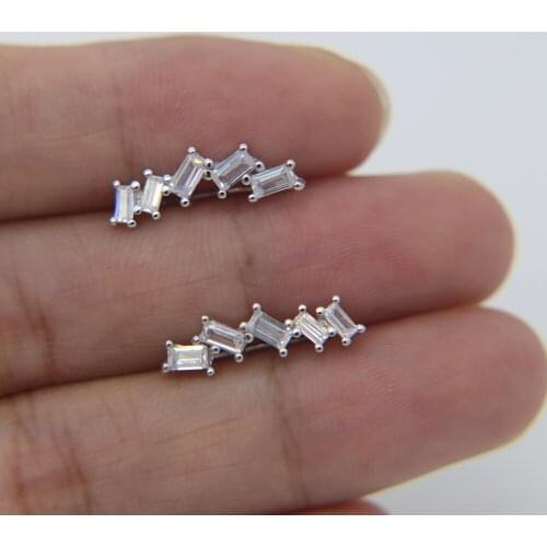 Romantic Jewelry 2017 Stud Earrings For Wedding Elegant Silver Color AAA Cubic Zirconia Stone Earring Romantic Jewelry