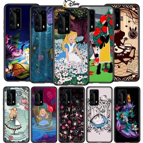 Silicone Cover Alice in Wonderland For Huawei P40 P30 P20 P10 P9 P8 Pro Lite E Plus mini Pro 5G 2017 2019 Phone Case