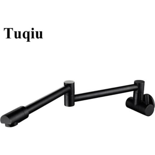 Folding Single cold Kitchen Faucet Sink Faucet Wall Mount Tap Brass Faucets oil nickel brushed