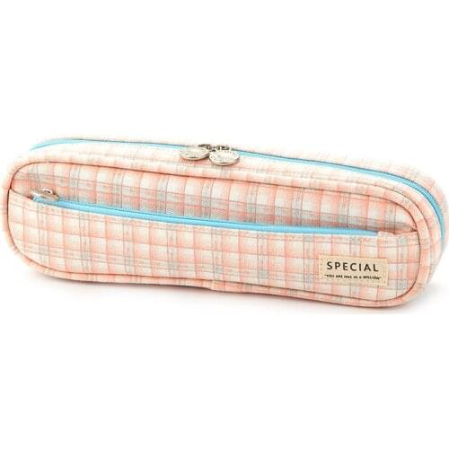 Grid Pen Bag Stylish Large Capacity Rectangle Shape Durable Soft Long Lasting Washable Useful for Stationery JR Deals