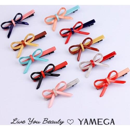 YAMEGA New Sweet Resin Bowknot Hair Pins Red Hair Clip Headwear Barrettes Bridal Jewelry Hair Accessories For Women Girl Wedding