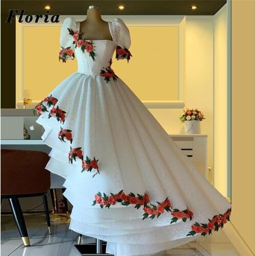 2020 White Embroidery Celebrity Dresses Women High Low Prom Red Carpet Runaway Dress Arabic Long Evening Dresses Robe De Soiree