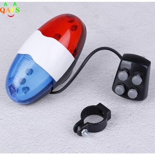 1x Bicycle Bell 6 LED 4 Tone Bicycle Horn Bike Call LED Bike Police Light Electronic loud Siren Kid Accessories Bike Scooter MTB