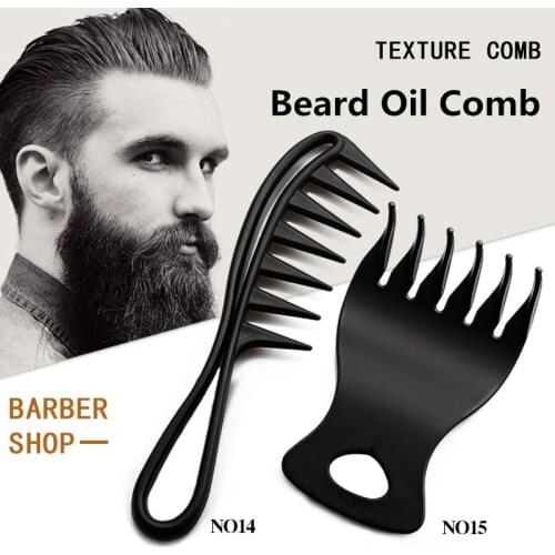 2pcs/set Back Head Styling Beard Oil Comb Wide Teeth Comb Wide Tooth Shark ABS Comb Barber Hair Brush Curly Hair Comb G1006