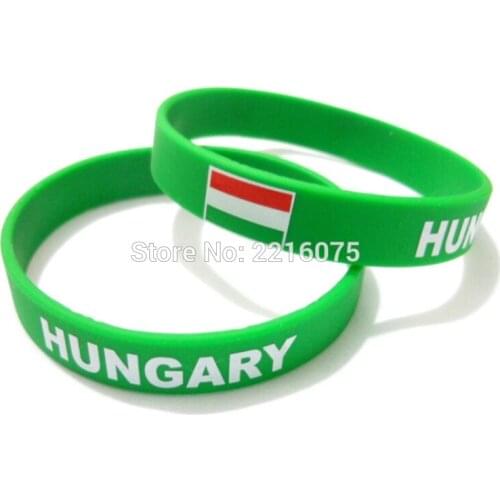 300pcs Flag Hungary wristband silicone bracelets free shipping by DHL express