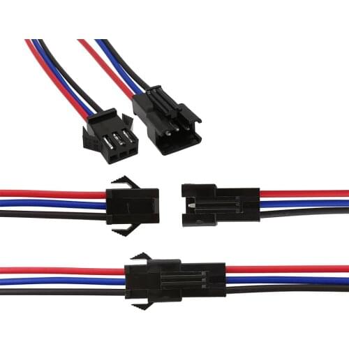 5Pairs JST SM 3 Pin Male Female Plug Socket Connector SM JST 3P Wires Cable Pigtail Lenght 10CM 15CM 20CM for LED Strip light
