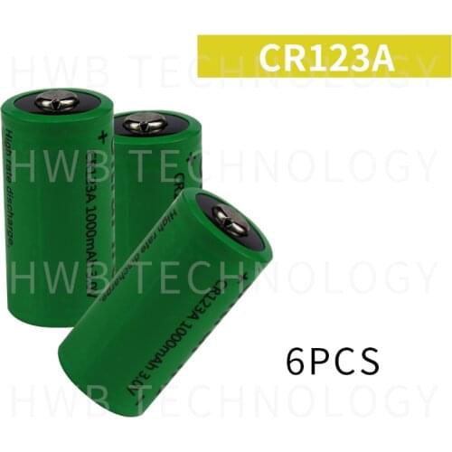 6pc 16340 1000mah 3v cr123a 16340 rechargeable battery 3.0v rcr123a 16340 batteries lithium