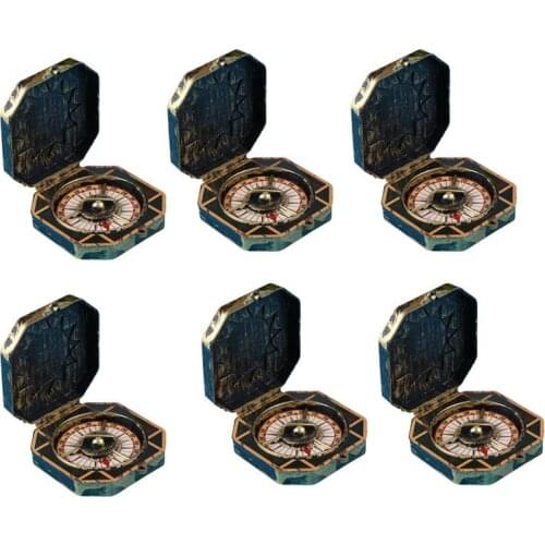 6Pcs Pirate Captain Compass Toy Xmas Cosplay Costume Prop Chic Compass Plaything Party Cosplay Decoration
