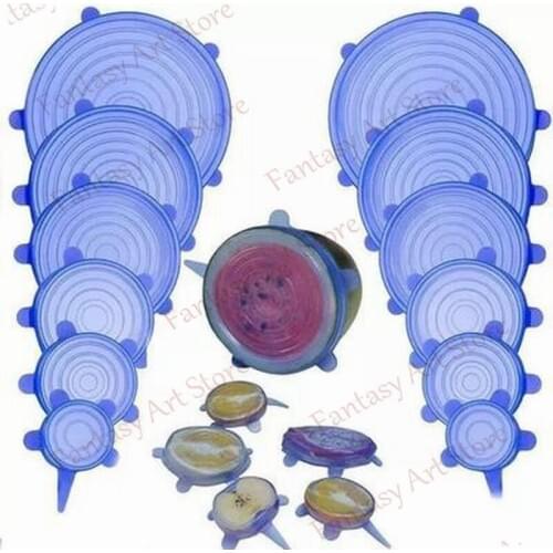 6 Pcs. 12 Pcs. Silicone Fresh-keeping Cover, Plastic Packaging, Fresh-keeping Cover, Elastic Cover, Elastic Sealing Cover