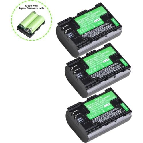 LP-E6N Battery for Canon LP-E6 LPE6 for Canon EOS 5DS Mark II III 6D 7D 60D 60Da 70D 2040mAh Made With Japan Panasonic Cells