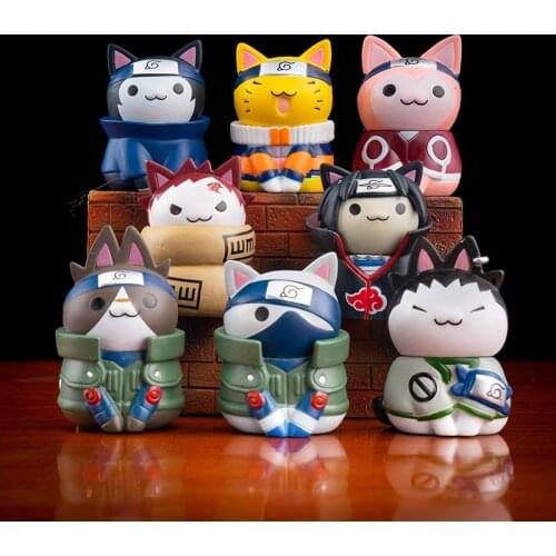 8pcs/lot Q Version Anime Figure 3/6cm Kawaii Collocation Pvc Model Doll Uchiha Action Figure Home Desk Decor Toys for Children