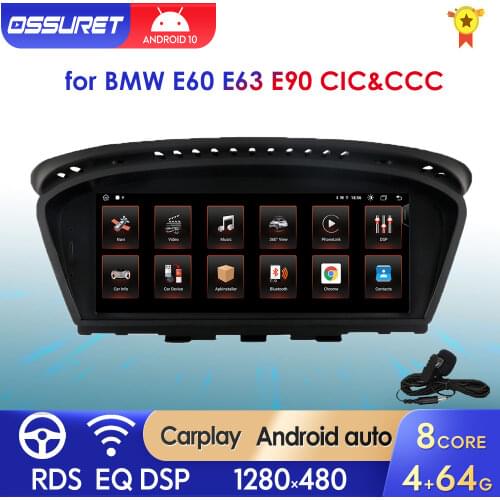 8core 4G 64G 8.8 INCH Android Auto Car Multimedia for BMW 5 E60 E90 E63 E92 X5 E91 E64 CCC CIC 2004 - 2012 Car Radio Player GPS