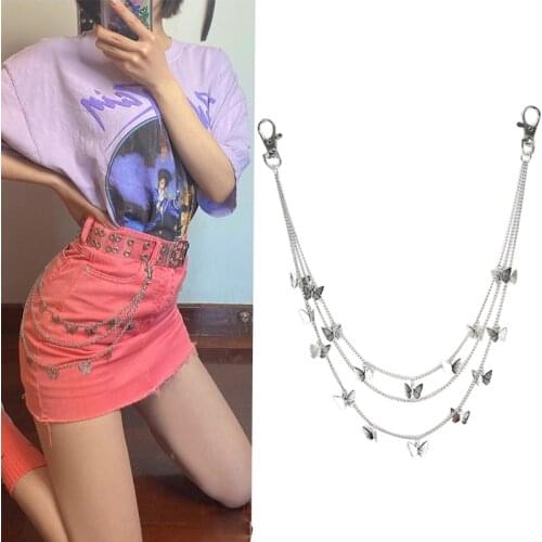 Punk Butterfly Waist Chain Hip Hop Trend Butterfly Pants Chain Decoration Belt Pants Hanging Accessories Waist Chain